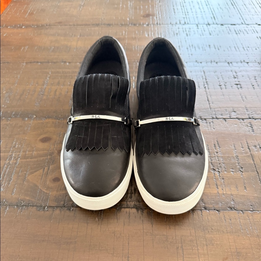 Ralph Lauren “the Reanna” black leather sneaker